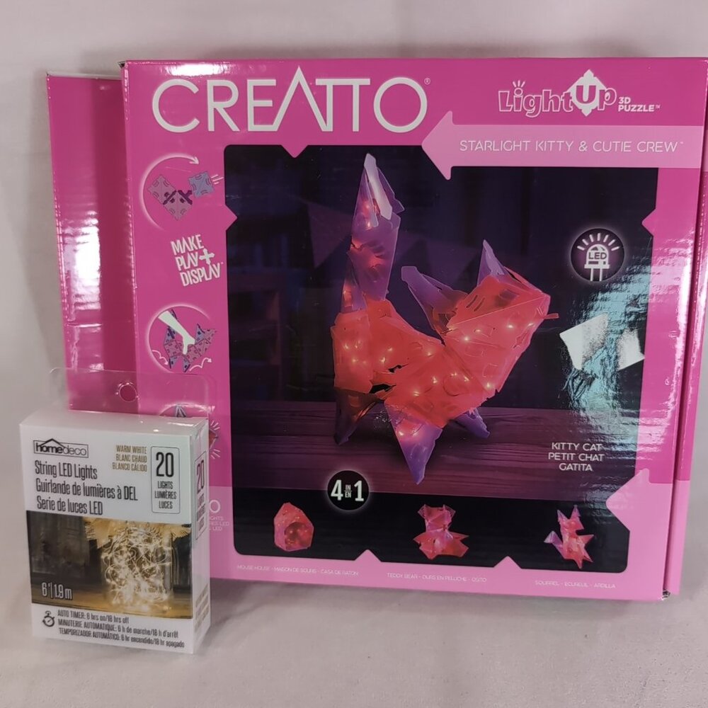 Creatto Starlight Kitty Cat Thames & Kosmos 2020 Pink LED Light Up 3D Puzzle